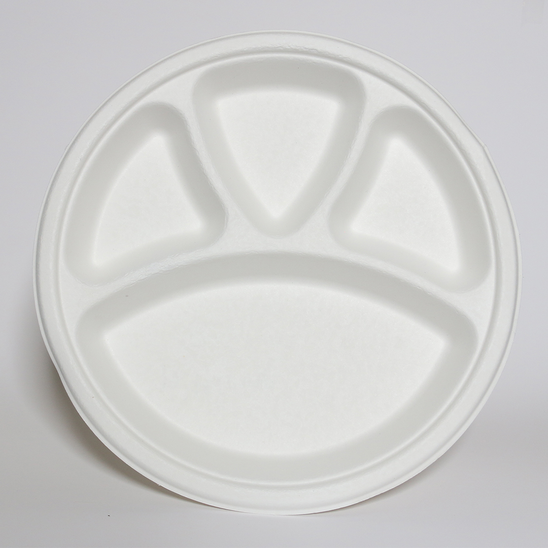 Compostable Sugarcane Bagasse Compartment Plates